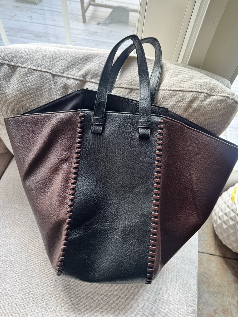 Anthropologie Two-Tone Tote Bag